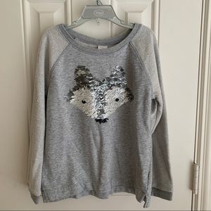 GYMBOREE fox sequined long sleeve sweatshirt